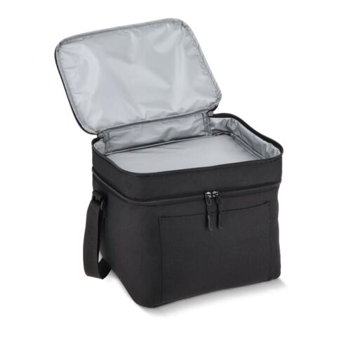 R-PET 600D Kühlbeutel mit zwei Fächern 30 x 20 x 25 cm 15 l Schwarz