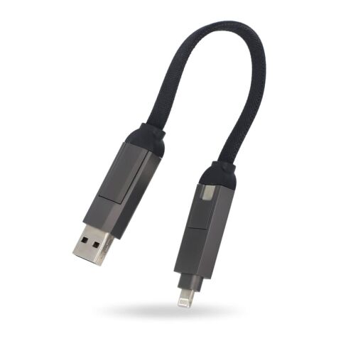 Multifunktionales 4-in-1 Kabel OTG Schlüsselanhänger Größe 60W Schwarz