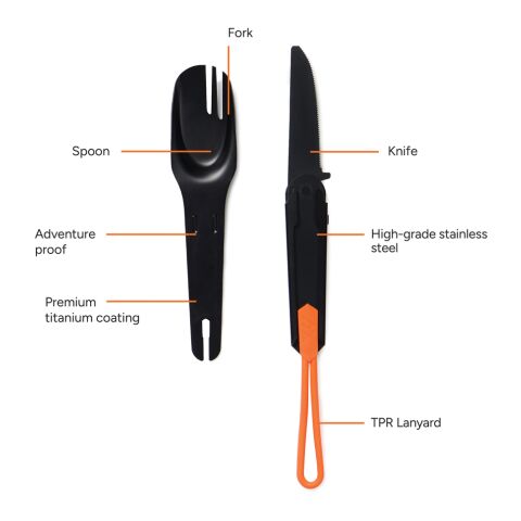 Nordic Drift Trail 4-in-1 Outdoor-Besteck schwarz
