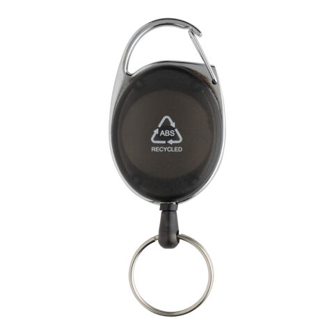 Roller-Clip-Schlüsselanhänger aus RCS recyceltem ABS schwarz | ohne Werbeanbringung | Nicht verfügbar | Nicht verfügbar