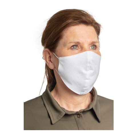 Wiederverwendbare 2-lagige Baumwoll-Gesichtsmaske weiß | ohne Werbeanbringung | Nicht verfügbar | Nicht verfügbar