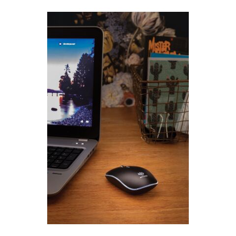 Light-Up Logo kabellose Maus schwarz | ohne Werbeanbringung | Nicht verfügbar | Nicht verfügbar