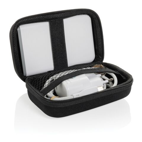 Surge 3-tlg. 20W Type-C Ladeset aus RCS recyceltem PET schwarz | ohne Werbeanbringung | Nicht verfügbar | Nicht verfügbar