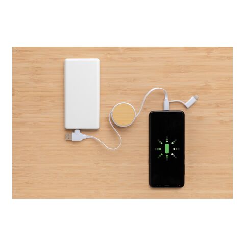 Ontario ausziehb. 6-in-1 Kabel aus RCS recyceltem Kunststoff weiß | ohne Werbeanbringung | Nicht verfügbar | Nicht verfügbar