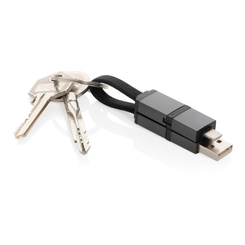 Terra 4-in-1 Schnellladekabel für den Schlüsselbund aus rAlu grau | ohne Werbeanbringung | Nicht verfügbar | Nicht verfügbar