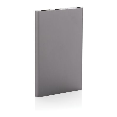 4.000mAh Type-C Powerbank aus RCS recyeltem ABS &amp; Aluminium grau | ohne Werbeanbringung | Nicht verfügbar | Nicht verfügbar