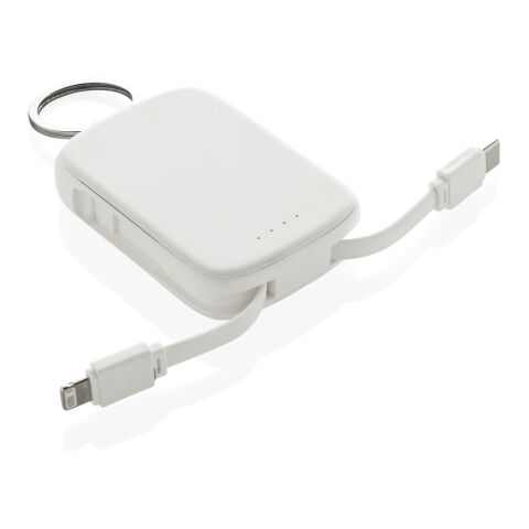 Nexo RCS Key-Chain-Powerbank 2.000mAh mit integr. Kabeln weiß