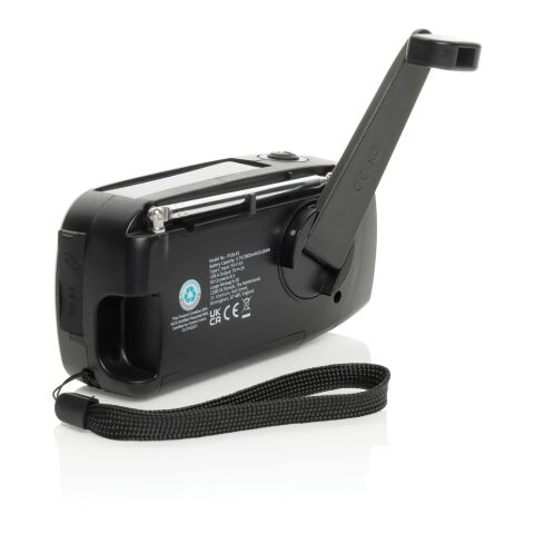 RescueWave Notfallradio aus RCS recyceltem Kunststoff schwarz | ohne Werbeanbringung | Nicht verfügbar | Nicht verfügbar