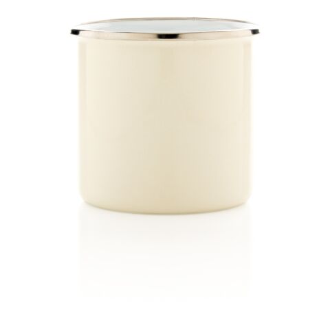 Vintage Emaille Becher weiß | ohne Werbeanbringung | Nicht verfügbar | Nicht verfügbar