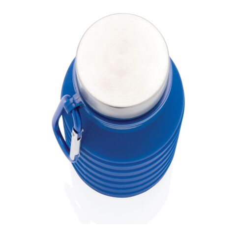 Auslaufgeschützte faltbare Silikonflasche blau | ohne Werbeanbringung | Nicht verfügbar | Nicht verfügbar