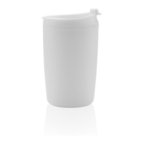 GRS recycelter PP-Becher mit Flip-Deckel weiß | ohne Werbeanbringung | Nicht verfügbar | Nicht verfügbar