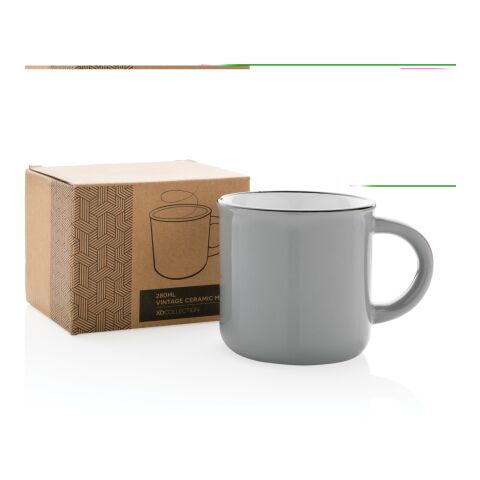 Vintage Keramiktasse grau