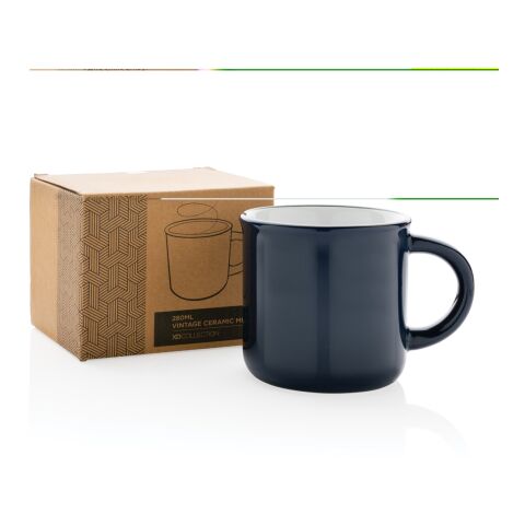 Vintage Keramiktasse blau | ohne Werbeanbringung | Nicht verfügbar | Nicht verfügbar