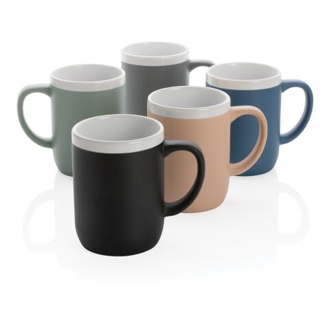 Keramiktasse mit weißem Rand, 300ml blau-weiß | ohne Werbeanbringung | Nicht verfügbar | Nicht verfügbar