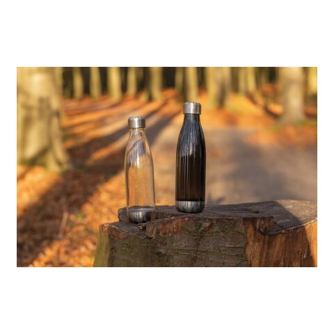 Auslaufsichere Trinkflasche mit Stainless-Steel-Deckel schwarz | ohne Werbeanbringung | Nicht verfügbar | Nicht verfügbar