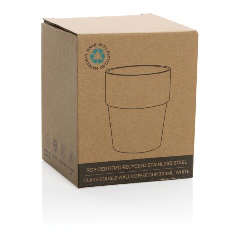 Clark Doppelwandige RCS Kaffeetasse 300ml weiß | ohne Werbeanbringung | Nicht verfügbar | Nicht verfügbar