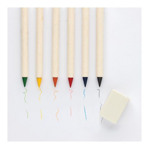 Micki GRS 6-tlg. Infinity-Buntstifteset mit Notizblock weiß | ohne Werbeanbringung