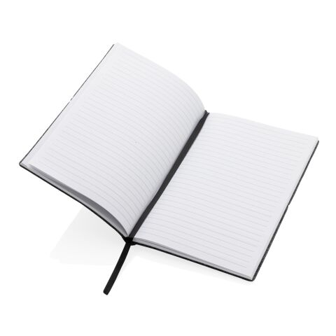 A5-Softcover-Notizbuch aus GRS-zertifiert recyceltem Filz schwarz | ohne Werbeanbringung | Nicht verfügbar | Nicht verfügbar