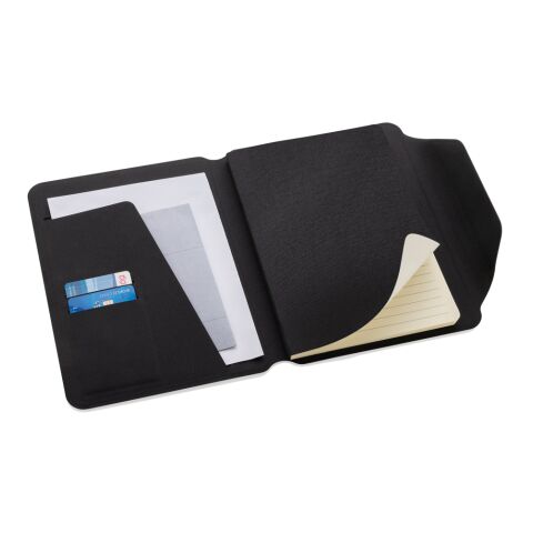 Teri AWARE™ A5 Portfolio aus RPET und Walnuss schwarz | ohne Werbeanbringung | Nicht verfügbar | Nicht verfügbar