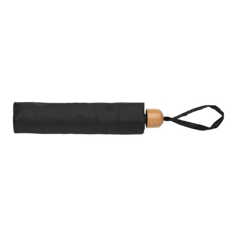 20.5" Impact AWARE™ RPET 190T Pongee Bambus Mini-Schirm schwarz | ohne Werbeanbringung | Nicht verfügbar | Nicht verfügbar