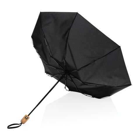 21" Impact AWARE™ RPET 190T Bambus-Schirm autom. open/close schwarz | ohne Werbeanbringung | Nicht verfügbar | Nicht verfügbar