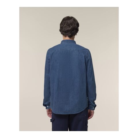 POD Stanley&amp;Stella - Stanley Denim Shirt Mittelblau | M | DTF Linke Brust