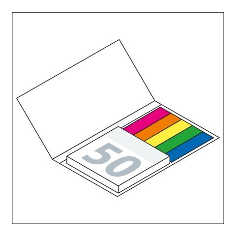 Haftnotiz-Set Berlin Zettel quadratisch Karton-Umschlag mit Buchöffnung 79 × 128 mm | ohne Werbeanbringung | ohne Werbeanbringung | ohne Werbeanbringung | transparente, farbige Folie | Karton glänzend