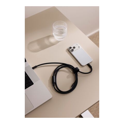VINGA Baltimore Silikon-Multiladekabel, Type-C to 2x Type-C schwarz
