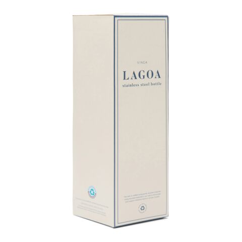 VINGA Lagoa Flasche aus RCS Stainless-Steel, 600ml marineblau-weiß | ohne Werbeanbringung | Nicht verfügbar | Nicht verfügbar
