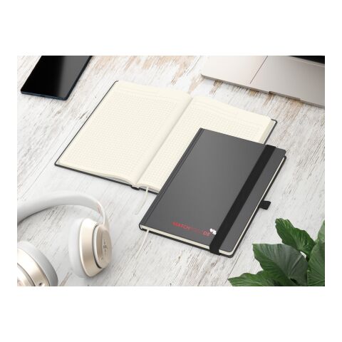 Notizbuch Vision-Book EXPRESS Kunstleder-Hardcover matt-farbig Anthrazit | DIN A5 | ohne Werbeanbringung | Cremefarben/Winkelkaro