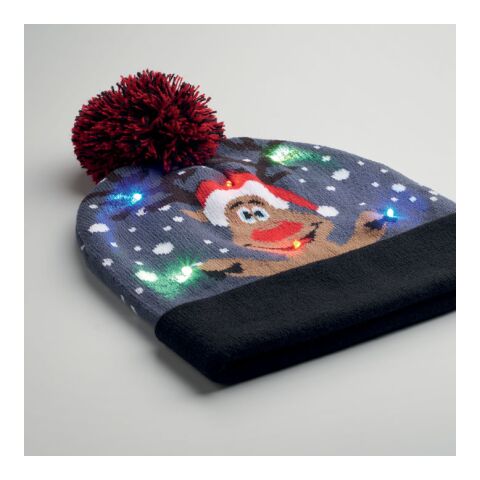 Weihnachtliche Strickmütze LED blau | ohne Werbeanbringung | Nicht verfügbar | Nicht verfügbar | Nicht verfügbar