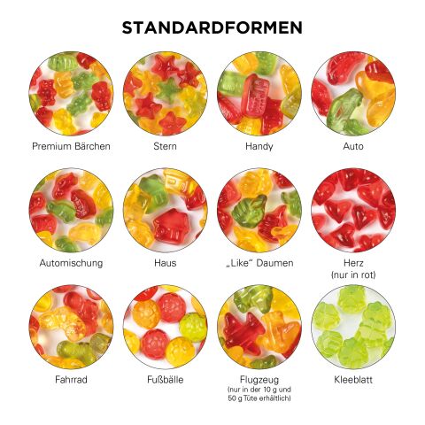 Minitüte 10 g Trolli Fruchtgummi Weihnachtsmischung weiß | ohne Werbeanbringung | Folie, 50%Papieranteil