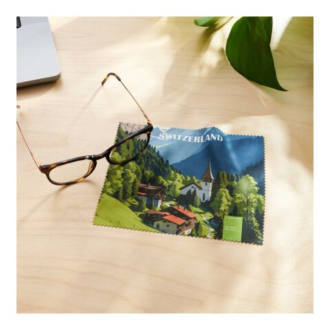 POLYCLEAN rPET Brillentuch im Papieretui, All-Inclusive-Paket  ohne Werbeanbringung | 18 x 15 cm