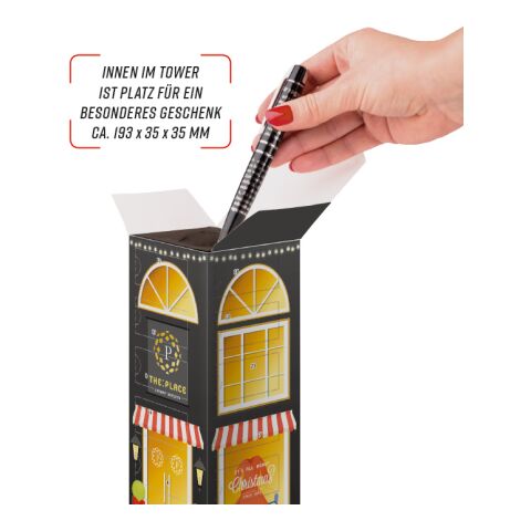 Minikugel Tower Adventskalender Lindt weiß | ohne Werbeanbringung