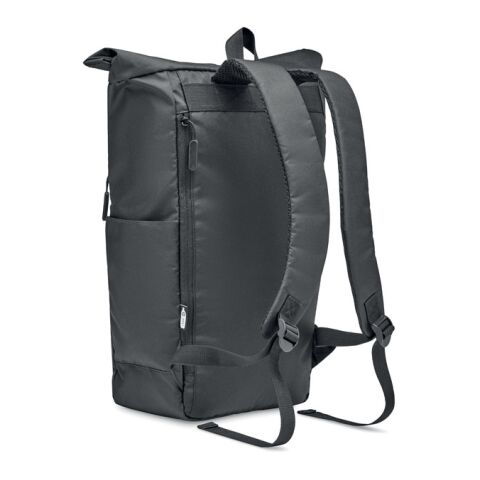 Rolltop-Rucksack 300D RPET schwarz | ohne Werbeanbringung | Nicht verfügbar | Nicht verfügbar | Nicht verfügbar