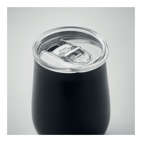 Becher recycelter Edelstahl mit Schiebedeckel schwarz | ohne Werbeanbringung | Nicht verfügbar | Nicht verfügbar | Nicht verfügbar