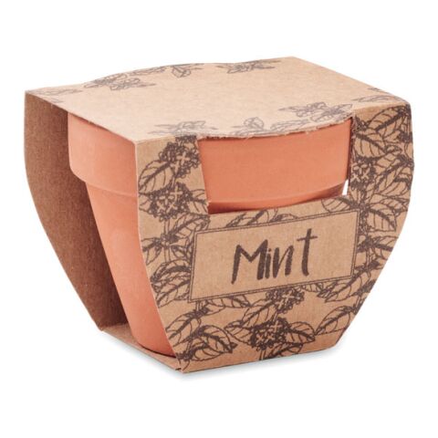 Terrakotta-Topf Minze holzfarben | ohne Werbeanbringung | Nicht verfügbar | Nicht verfügbar | Nicht verfügbar