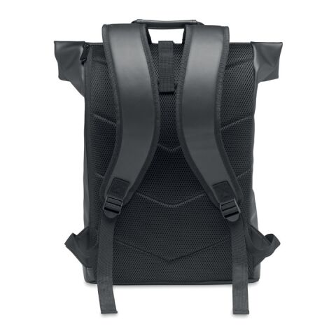 15&quot; Rolltop-Rucksack PU schwarz | ohne Werbeanbringung | Nicht verfügbar | Nicht verfügbar