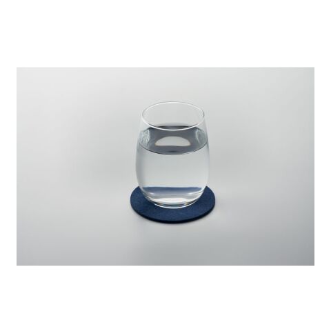 Runder Untersetzer RPET blau | ohne Werbeanbringung | Nicht verfügbar | Nicht verfügbar | Nicht verfügbar