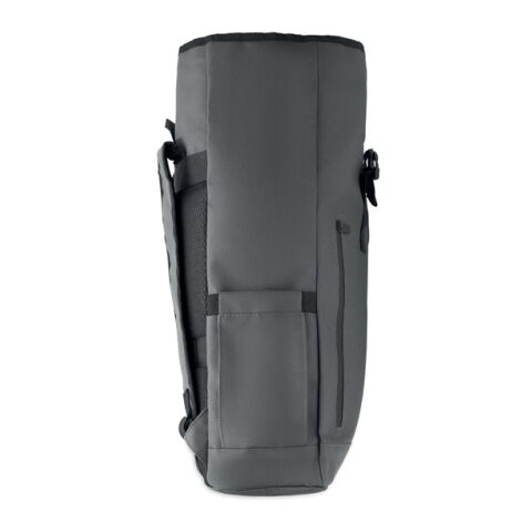 Rolltop-Rucksack 600D RPET dunkelgrau | ohne Werbeanbringung | Nicht verfügbar | Nicht verfügbar | Nicht verfügbar