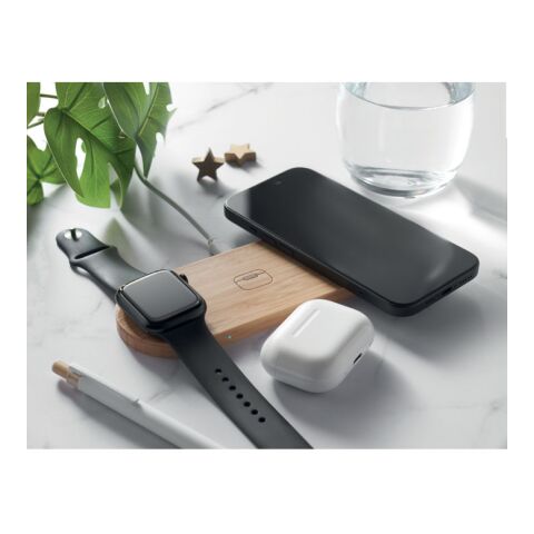 3in1 kabellose Ladestation holzfarben | ohne Werbeanbringung | Nicht verfügbar | Nicht verfügbar | Nicht verfügbar