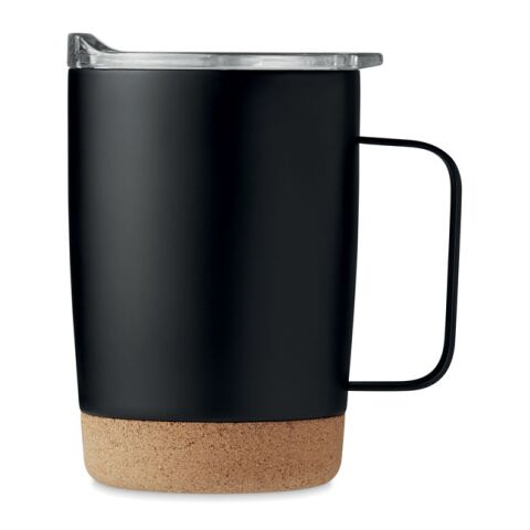 Doppelwandiger Becher 300ml mit Korkboden schwarz | ohne Werbeanbringung | Nicht verfügbar | Nicht verfügbar