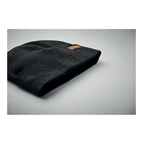 Doppellagige Beanie Acryl schwarz | ohne Werbeanbringung | Nicht verfügbar | Nicht verfügbar | Nicht verfügbar
