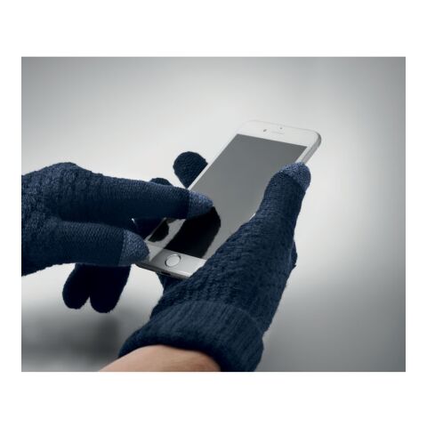 Touchscreen Handschuhe Recycled PET marineblau | ohne Werbeanbringung | Nicht verfügbar | Nicht verfügbar | Nicht verfügbar