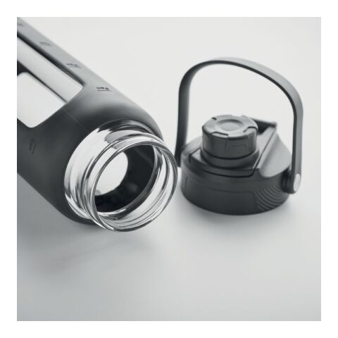 Trinkflasche Glas 750 ml mit Silikon-Schutzhülle schwarz | ohne Werbeanbringung | Nicht verfügbar | Nicht verfügbar