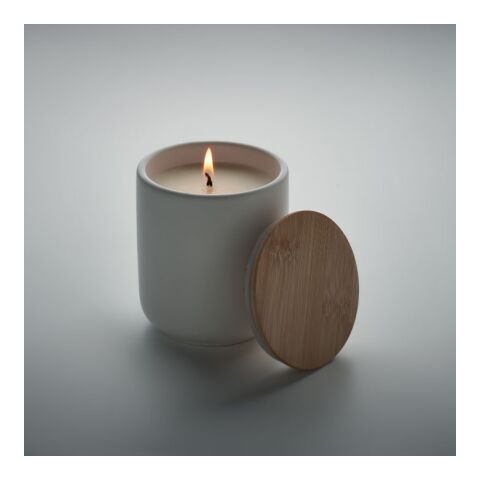 Kerze im Steinguttopf 200 g weiß | ohne Werbeanbringung | Nicht verfügbar | Nicht verfügbar