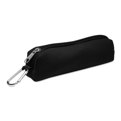 Federmäppchen mit Karabinerhaken schwarz | ohne Werbeanbringung | Nicht verfügbar | Nicht verfügbar | Nicht verfügbar