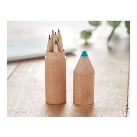 Holzbox mit 6 Stiften holzfarben | ohne Werbeanbringung | Nicht verfügbar | Nicht verfügbar | Nicht verfügbar