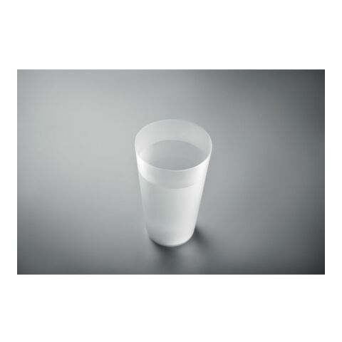 Festivalbecher "Large" aus Plastik, 500ml transparent weiß | ohne Werbeanbringung | Nicht verfügbar | Nicht verfügbar