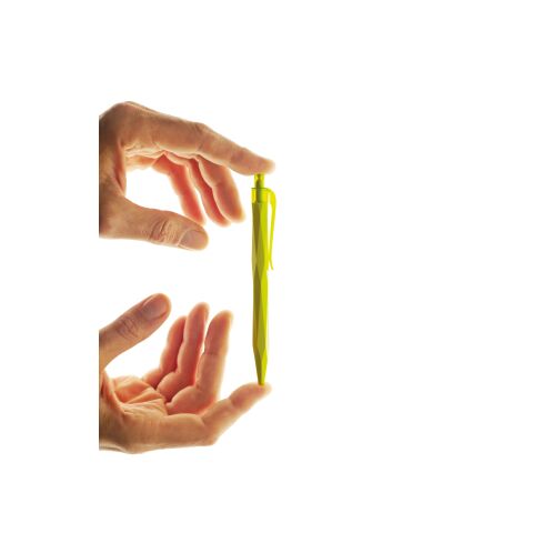 Prodir QS20 Druckkugelschreiber Soft Touch mit Metallclip gelb-silber | Blau | ohne Werbeanbringung